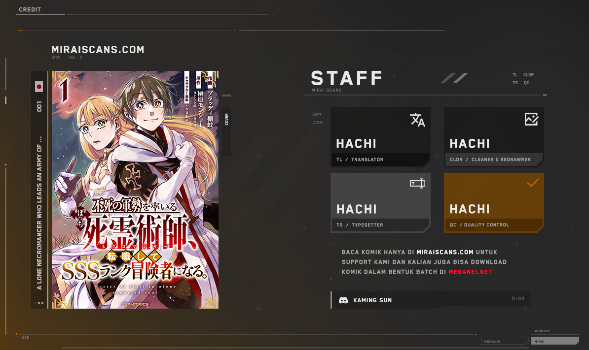 Baca Komik A Lone Necromancer Who Leads an Army of Immortals, Changed His Job to Become an SSS Rank Adventurer Chapter 01 Gambar 1