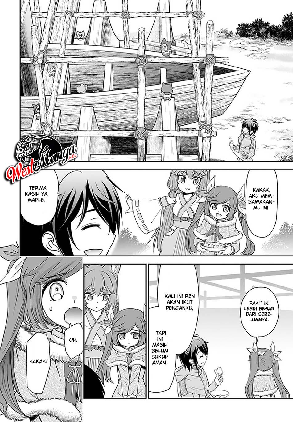Tenohira Kaitakumura de Isekai Kenkouki ~Fueteku Yome-tachi to Nonbiri Mujintou Raifu~ Chapter 24 Gambar 23