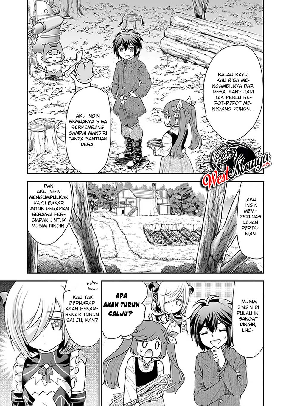 Tenohira Kaitakumura de Isekai Kenkouki ~Fueteku Yome-tachi to Nonbiri Mujintou Raifu~ Chapter 23 Gambar 18