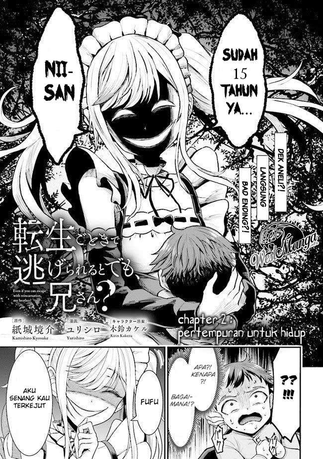 Baca Manga Tensei Gotoki de Nigerareru to demo, Nii-san? Chapter 02.1 Gambar 2