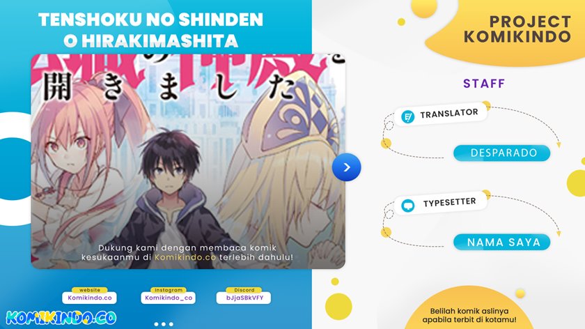 Baca Komik Tenshoku no Shinden o Hirakimashita Chapter 16 Gambar 1