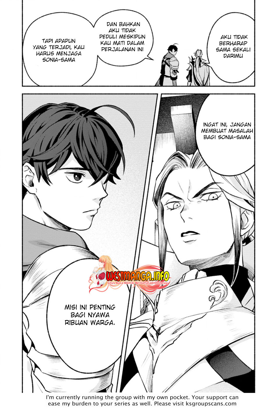 Sono Monban, Saikyou Nitsuki: Tsuihou Sareta Bougyo Ryoku 9999 no Senshi, Outo no Monban Toshite Musou Suru Chapter 14.3 Gambar 12