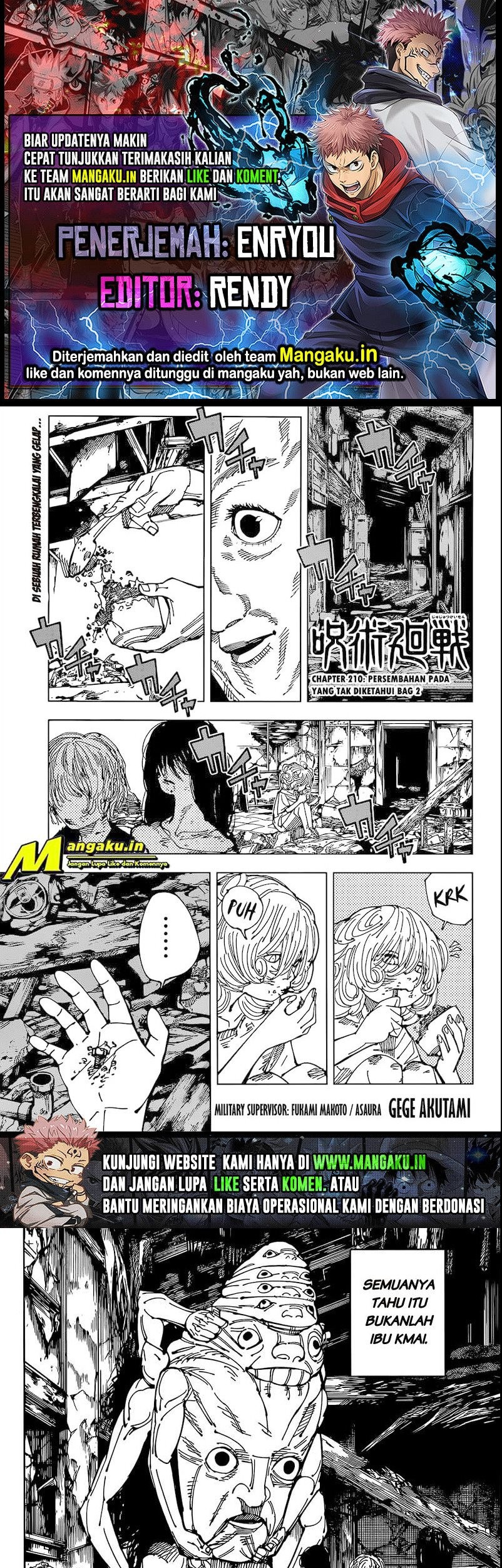 Baca Komik Jujutsu Kaisen Chapter 210 Gambar 1