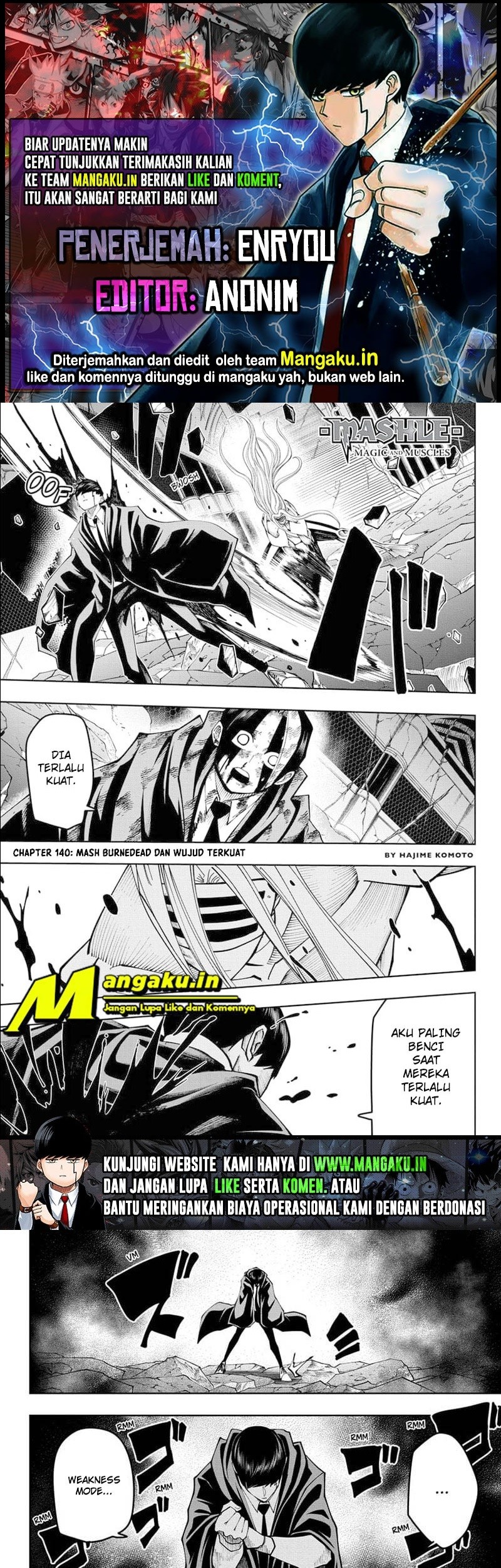 Baca Komik Mashle: Magic and Muscles Chapter 140 Gambar 1