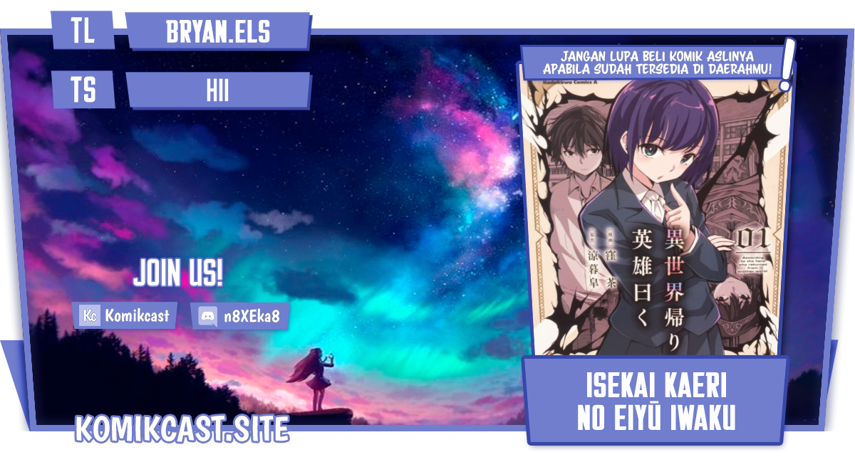 Baca Komik Isekai Kaeri no Eiyuu Iwaku Chapter 07.1 Gambar 1