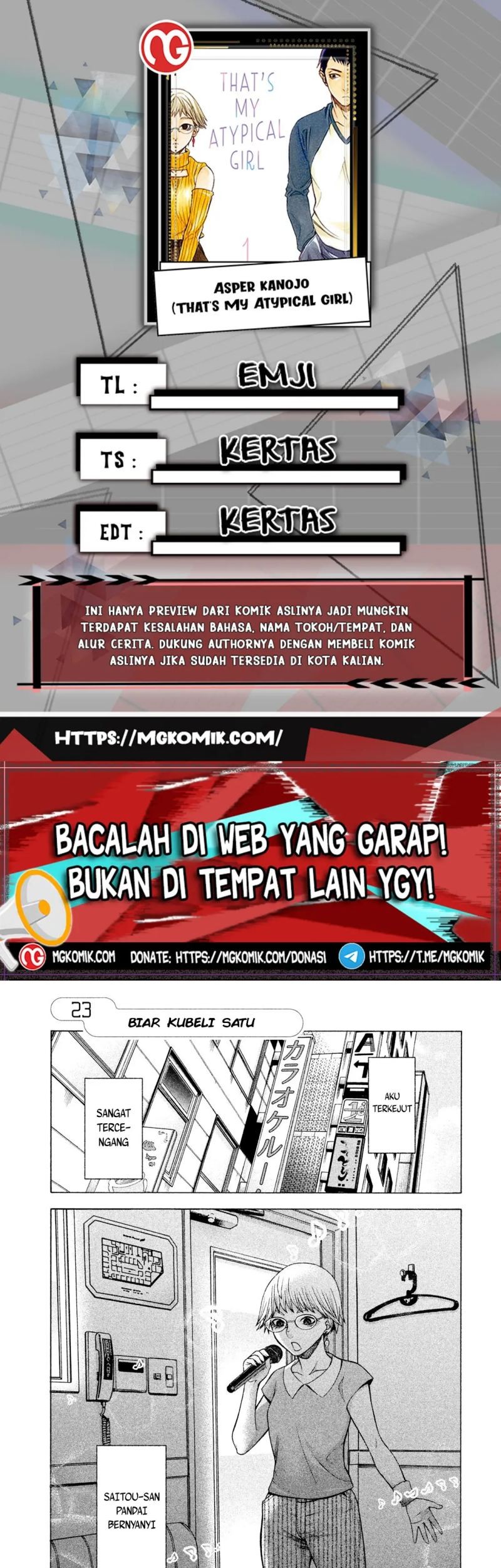 Baca Komik Asuperu Kanojo Chapter 23 Gambar 1