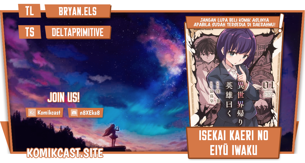Baca Komik Isekai Kaeri no Eiyuu Iwaku Chapter 09.1 Gambar 1