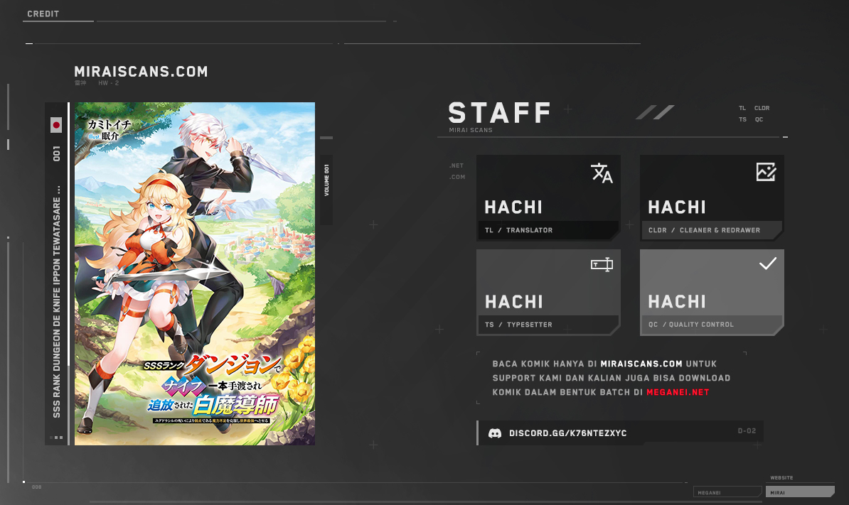 Baca Komik SSS Rank Dungeon de Knife Ippon Tewatasare Tsuihou Sareta Shiro Madoushi Chapter 01 Gambar 1