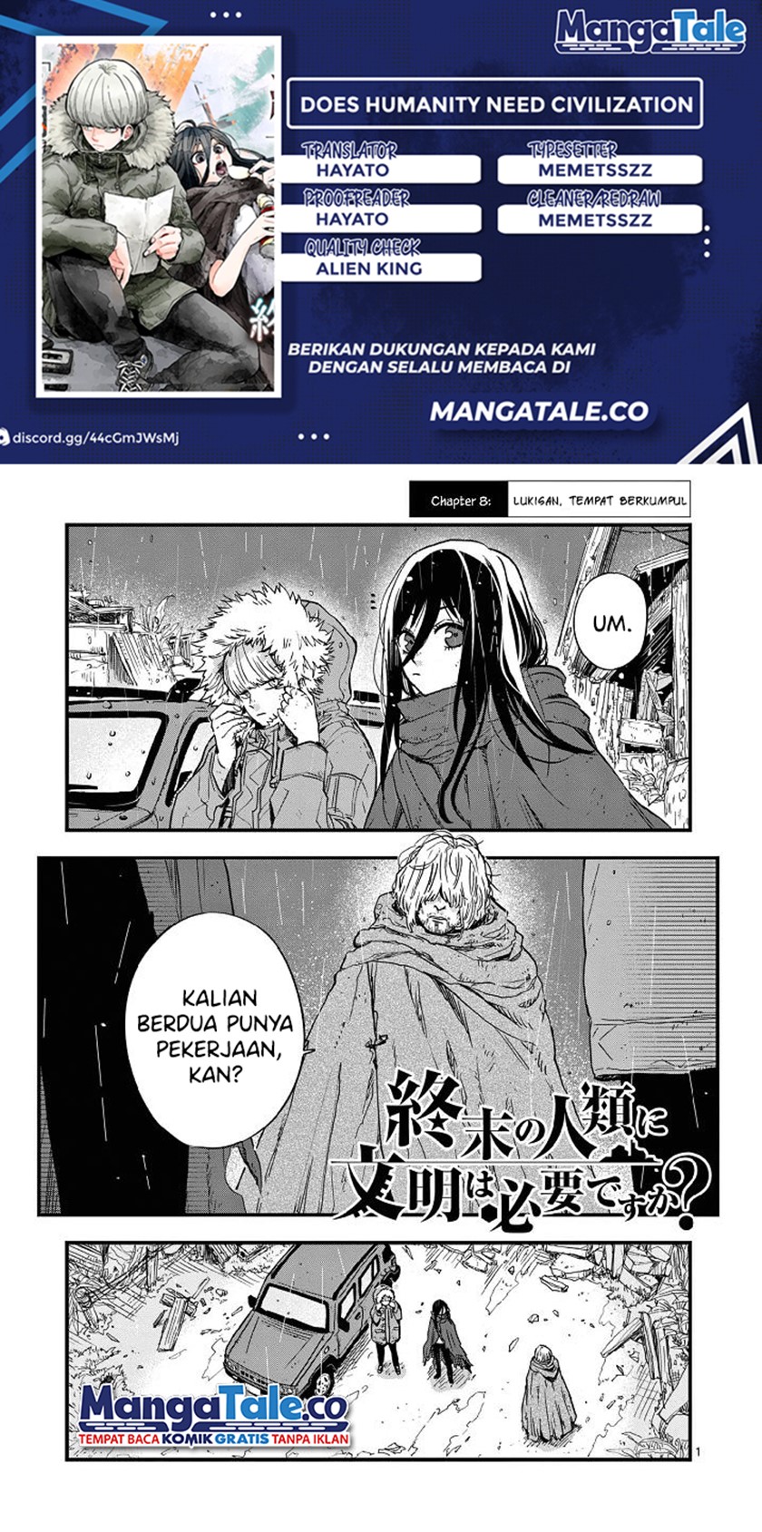 Baca Komik Shuumatsu no Jinrui ni Bunmei wa Hitsuyou desu ka? Chapter 06 Gambar 1
