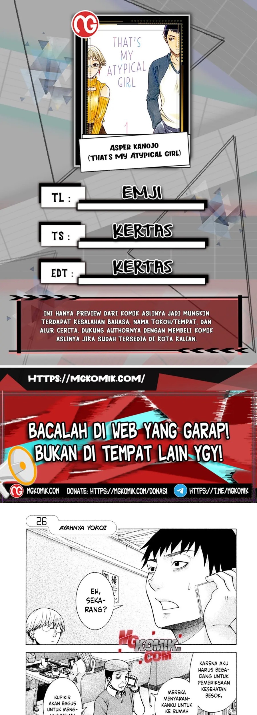 Baca Komik Asuperu Kanojo Chapter 26 Gambar 1