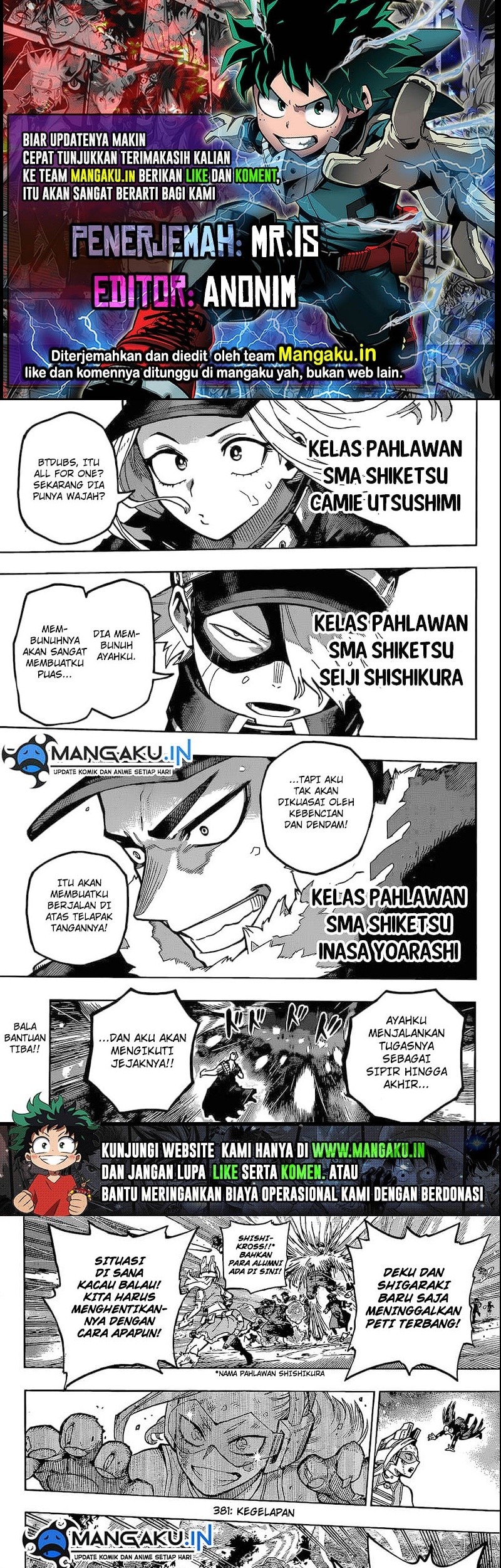 Baca Komik Boku no Hero Academia Chapter 381 Gambar 1