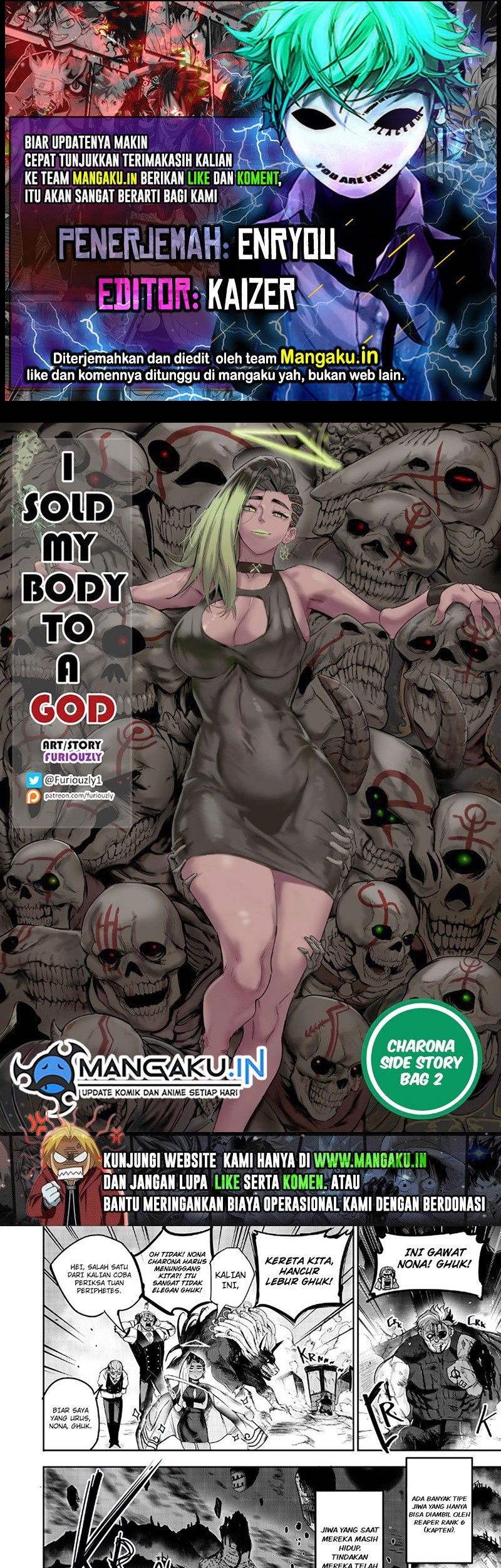 Baca Komik I Sold My Body To A God Chapter 02.6 Gambar 1