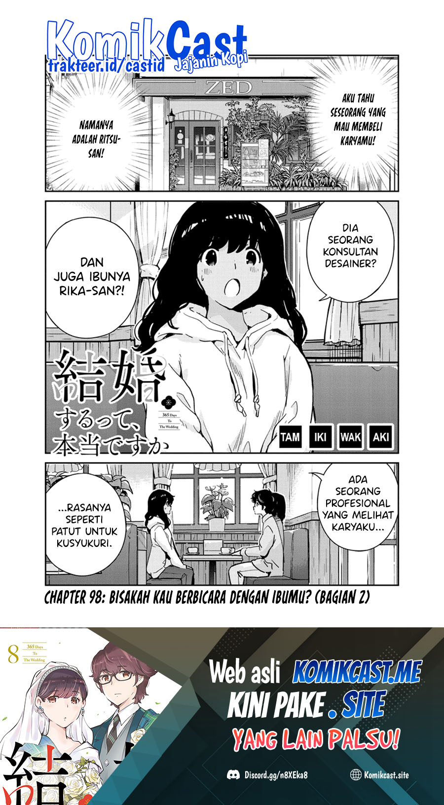 Baca  Kekkon Surutte, Hontou Desu Ka? Chapter 98 Gambar 2