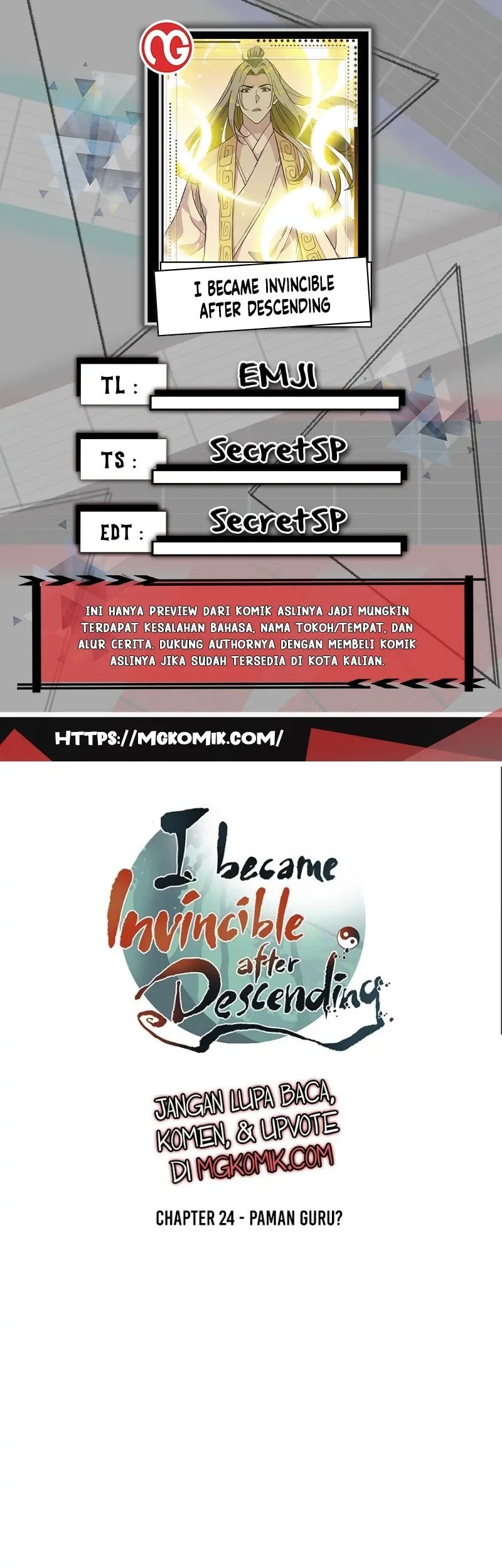 Baca Komik I Became Invincible After Descending Chapter 24 Gambar 1