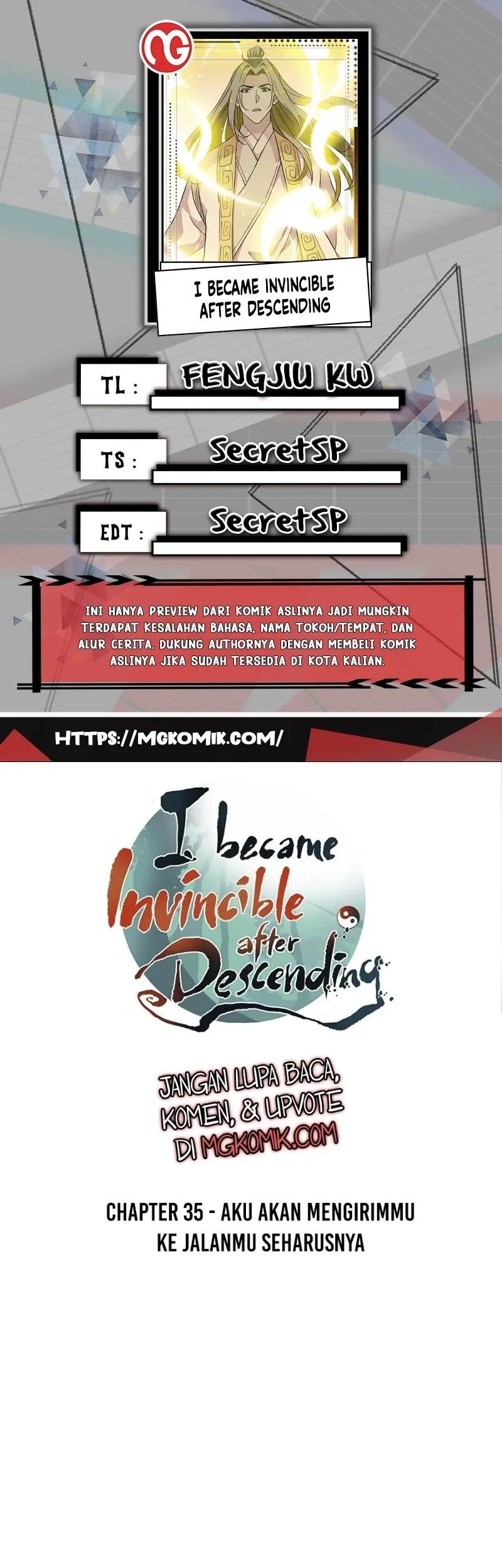 Baca Komik I Became Invincible After Descending Chapter 35 Gambar 1
