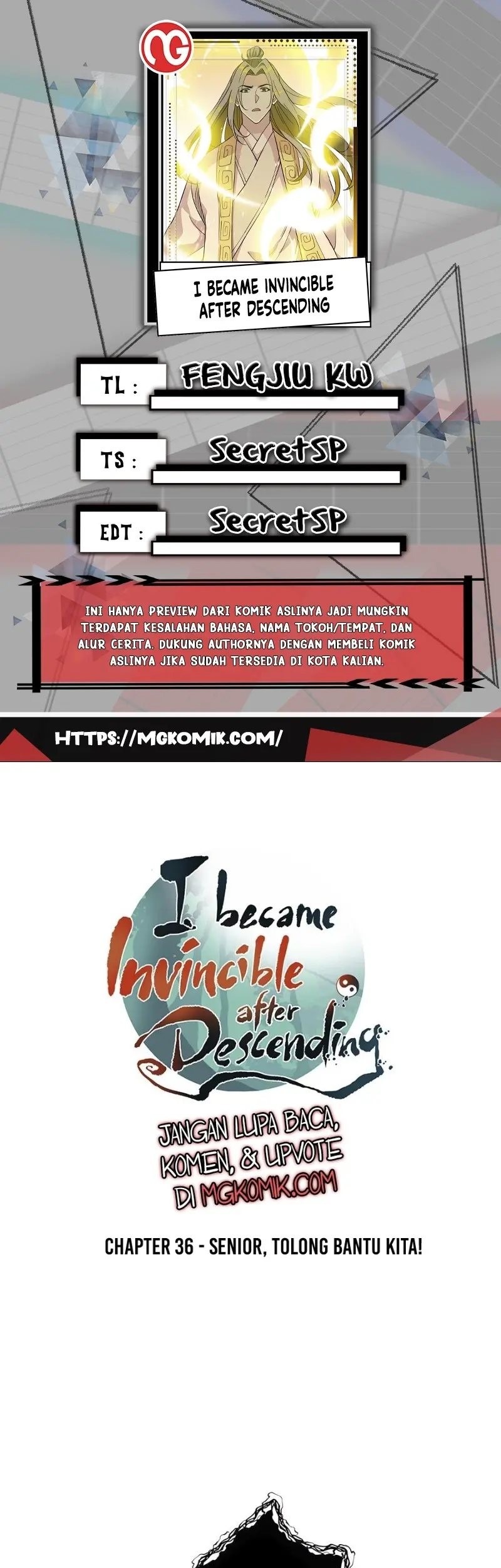 Baca Komik I Became Invincible After Descending Chapter 36 Gambar 1