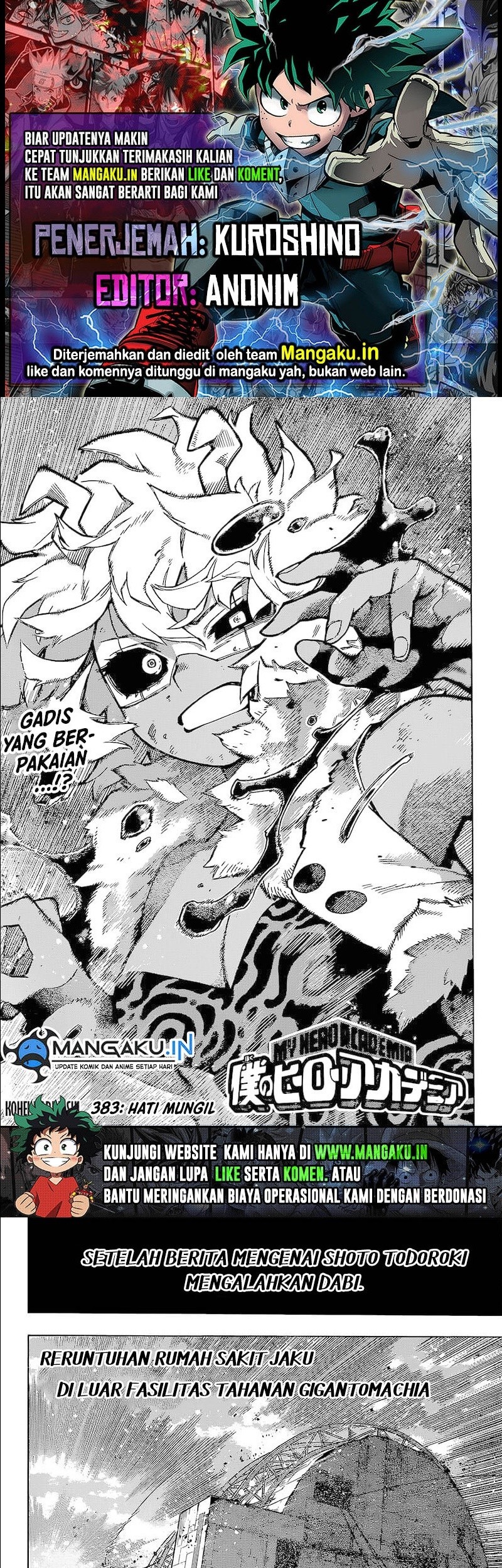 Baca Komik Boku no Hero Academia Chapter 383 Gambar 1