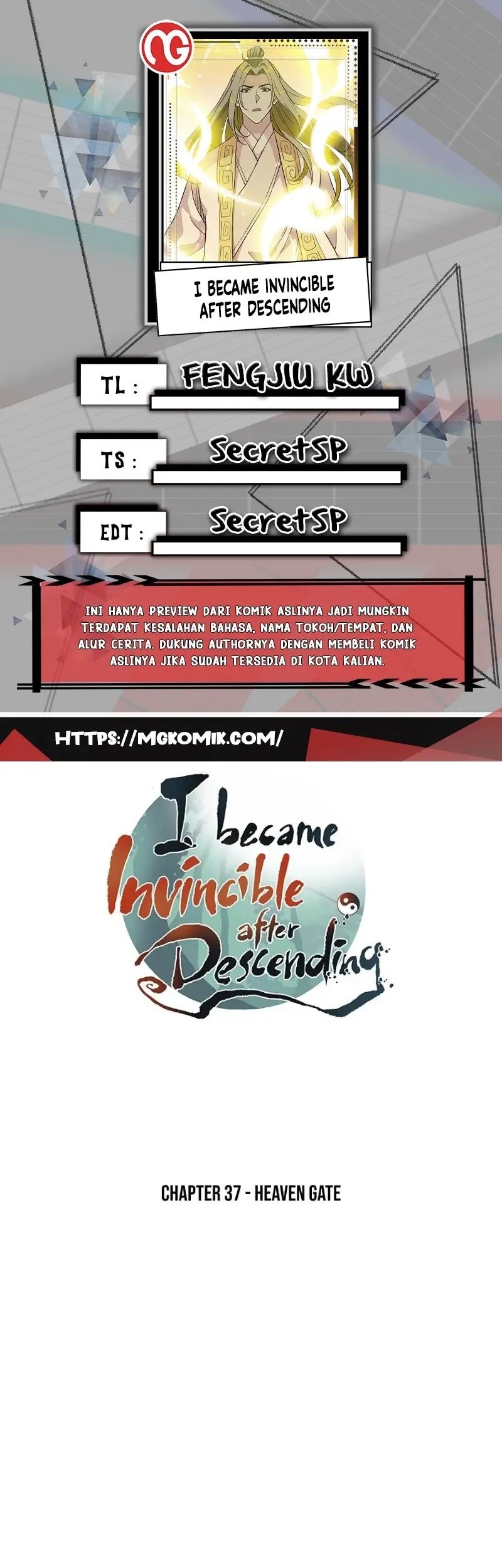 Baca Komik I Became Invincible After Descending Chapter 37 Gambar 1