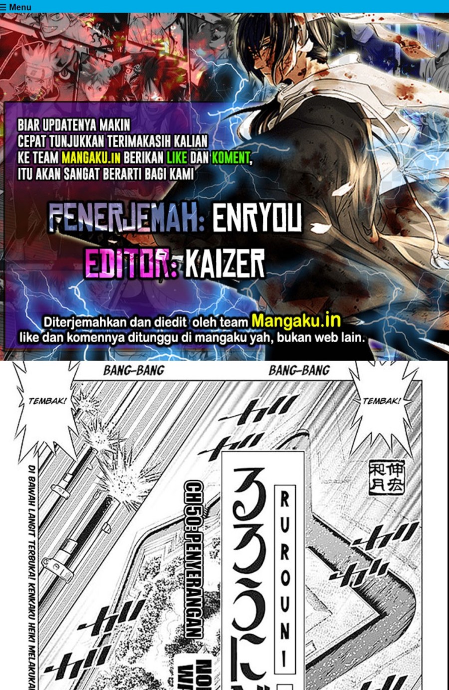 Baca Komik Rurouni Kenshin: Meiji Kenkaku Romantan – Hokkaido-hen Chapter 50 Gambar 1