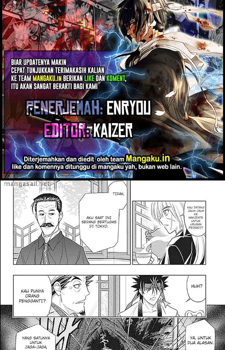 Baca Komik Rurouni Kenshin: Meiji Kenkaku Romantan – Hokkaido-hen Chapter 49.2 Gambar 1