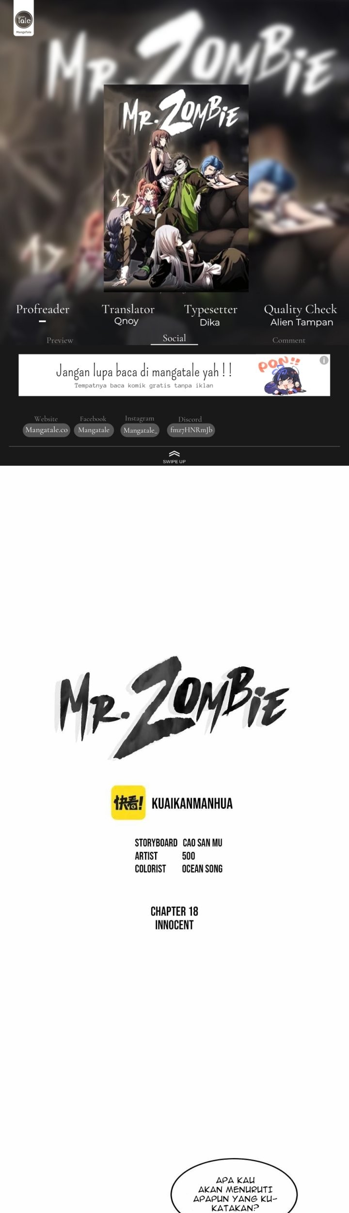Baca Komik Mr. Zombie Chapter 18 Gambar 1