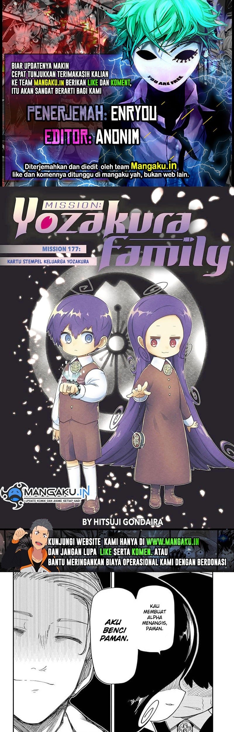 Baca Komik Mission: Yozakura Family Chapter 177 Gambar 1