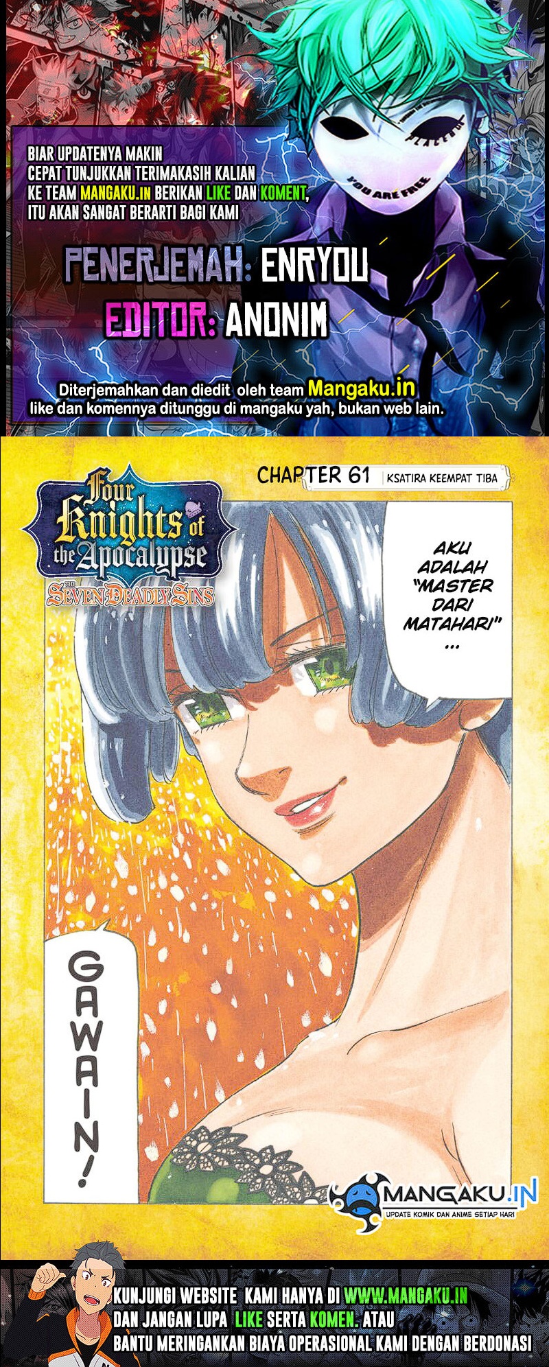 Baca Komik Mokushiroku no Yonkishi Chapter 61 Gambar 1