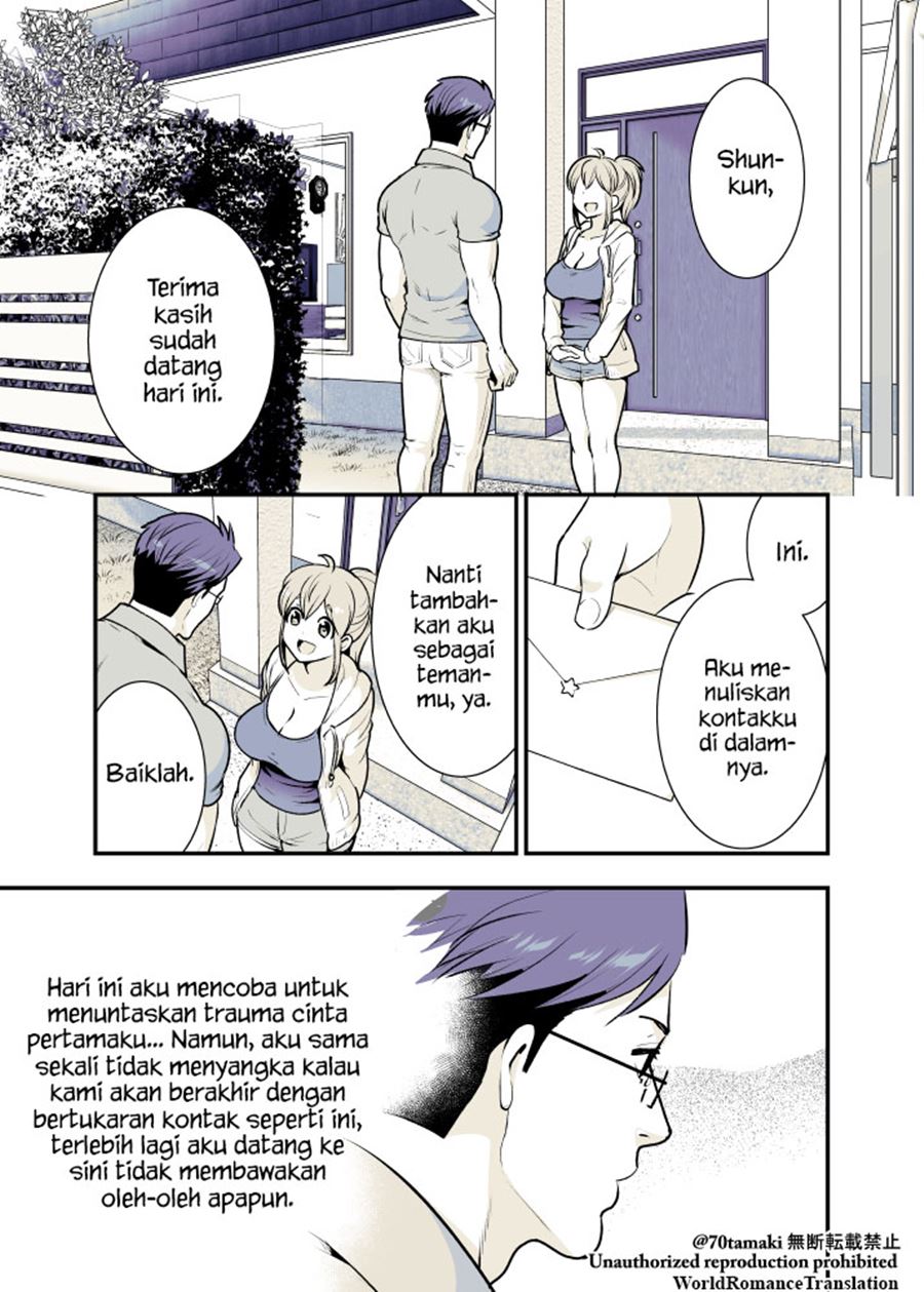 Baca Komik Osananajimi ga Hisabisa ni Saikai Shitara Otagai Kyonyuu ni Natteta Chapter 08 Gambar 1