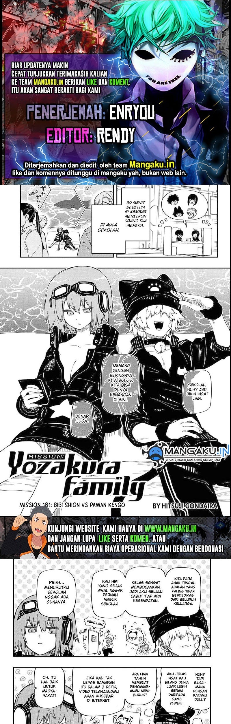 Baca Komik Mission: Yozakura Family Chapter 181 Gambar 1