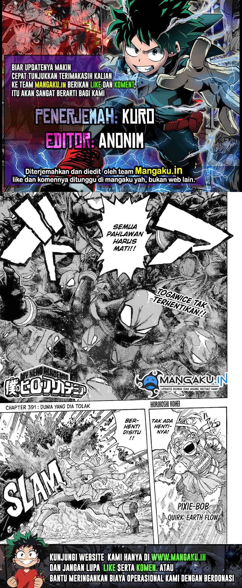Baca Komik Boku no Hero Academia Chapter 391 Gambar 1