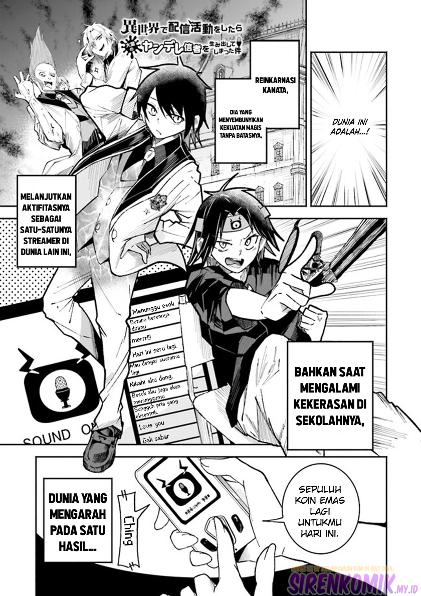 Baca  Isekai de Haishin Katsudou wo Shitara Tairyou no Yandere Shinja wo Umidashite Shimatta Ken Chapter 02 Gambar 2