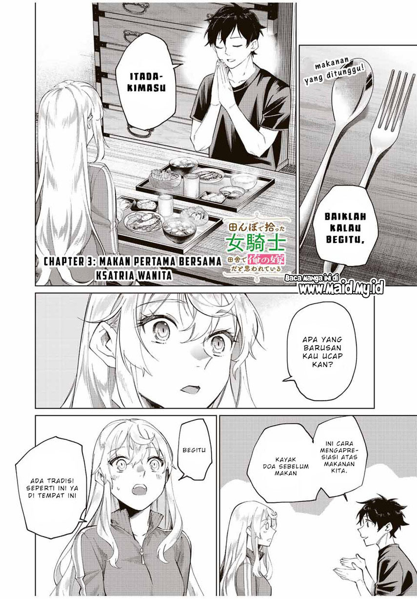 Tanbo de Hirotta Onna Kishi, Inaka de Ore no Yome da to Omowareteiru Chapter 03 Gambar 3