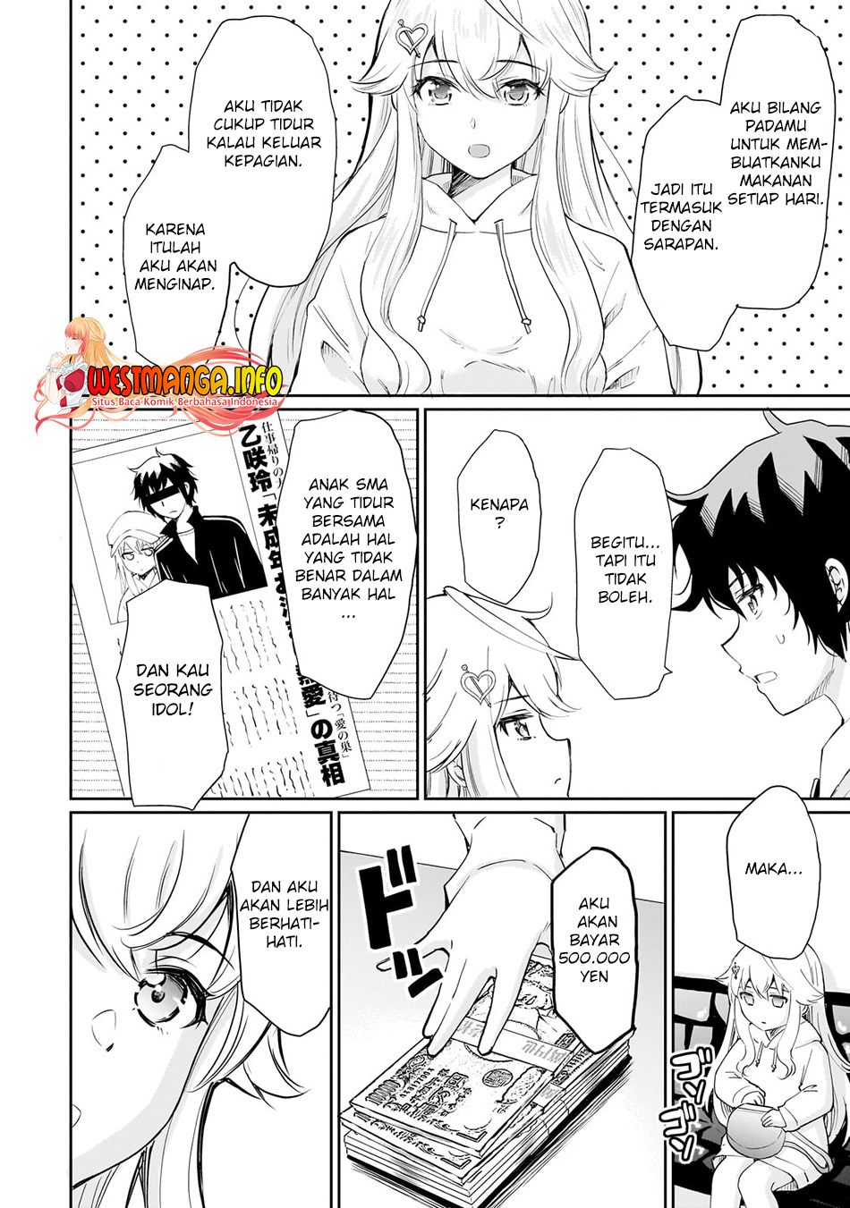 Isshou Hatarakitakunai Ore ga Classmate no Daininki Idol ni Natsukaretara Chapter 04.1 Gambar 4