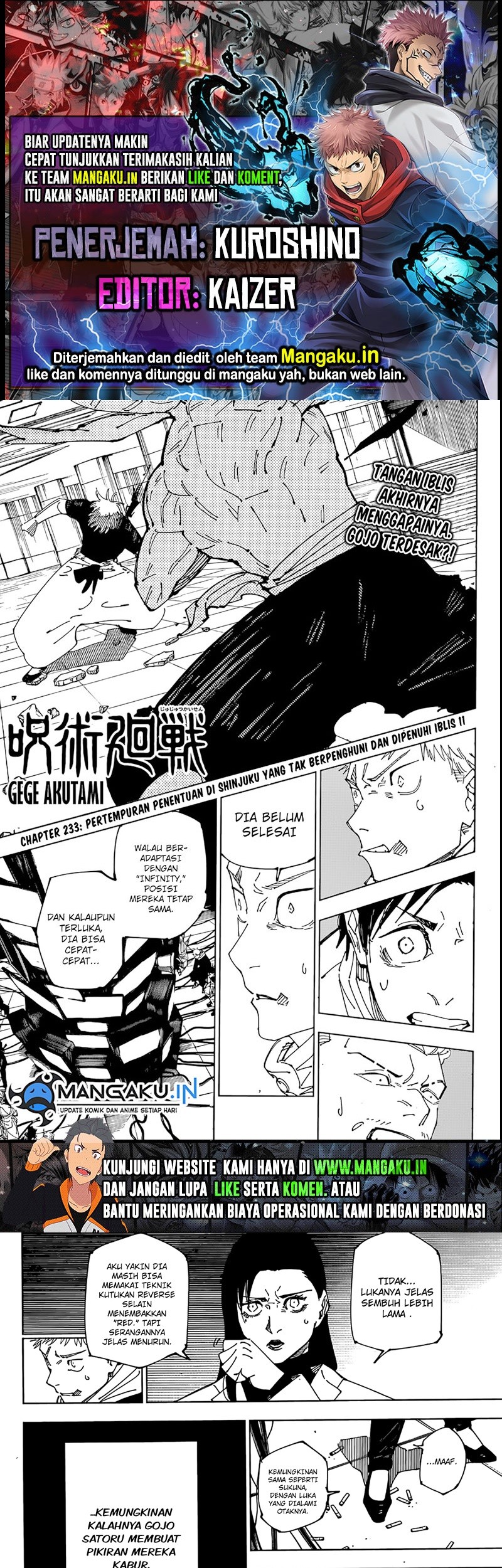 Baca Komik Jujutsu Kaisen Chapter 233 Gambar 1