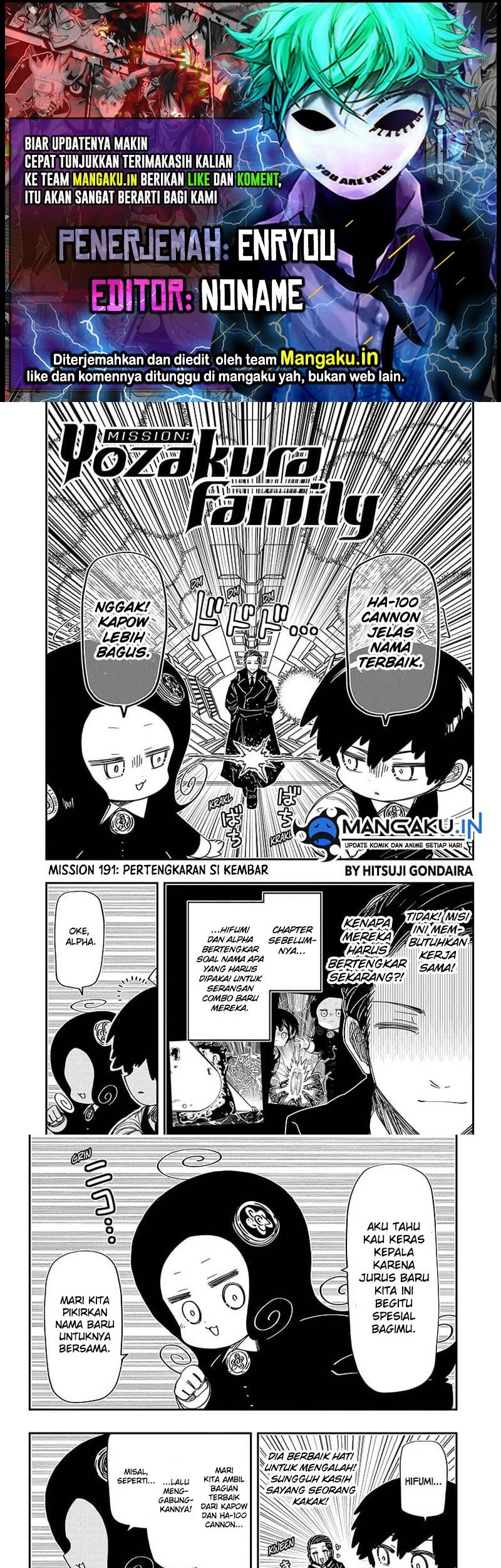 Baca Komik Mission: Yozakura Family Chapter 191 Gambar 1
