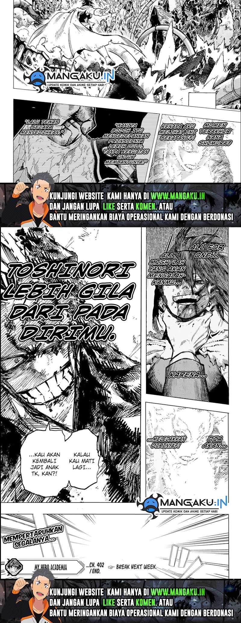 Baca Manga My Hero Academia Chapter 402 Bahasa Indonesia, Full Spoiler dan  Raw Scan, Upaya Akhir All Migh - Info 1