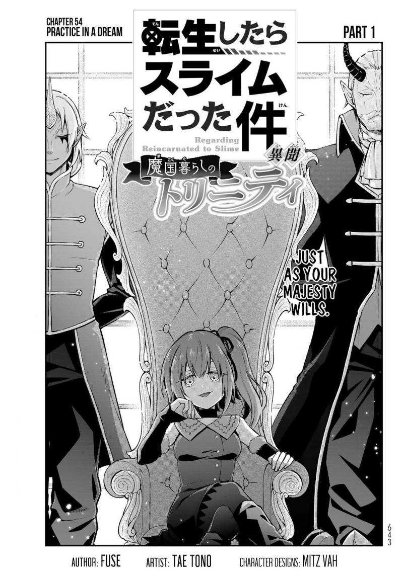 Baca Komik Tensei Shitara Slime Datta Ken Ibun: Makoku Gurashi no Trinity Chapter 54 Gambar 1