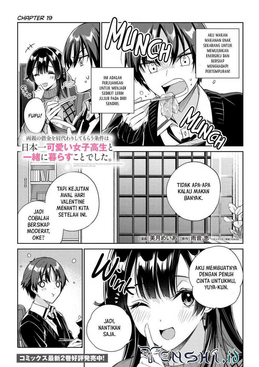 Baca Ryoushin no Shakkin wo Katagawari Shite Morau Jouken wa Nihon’ichi Kawaii Joshikousei to Issho ni Kurasu Koto Deshita Chapter 19 Gambar 2