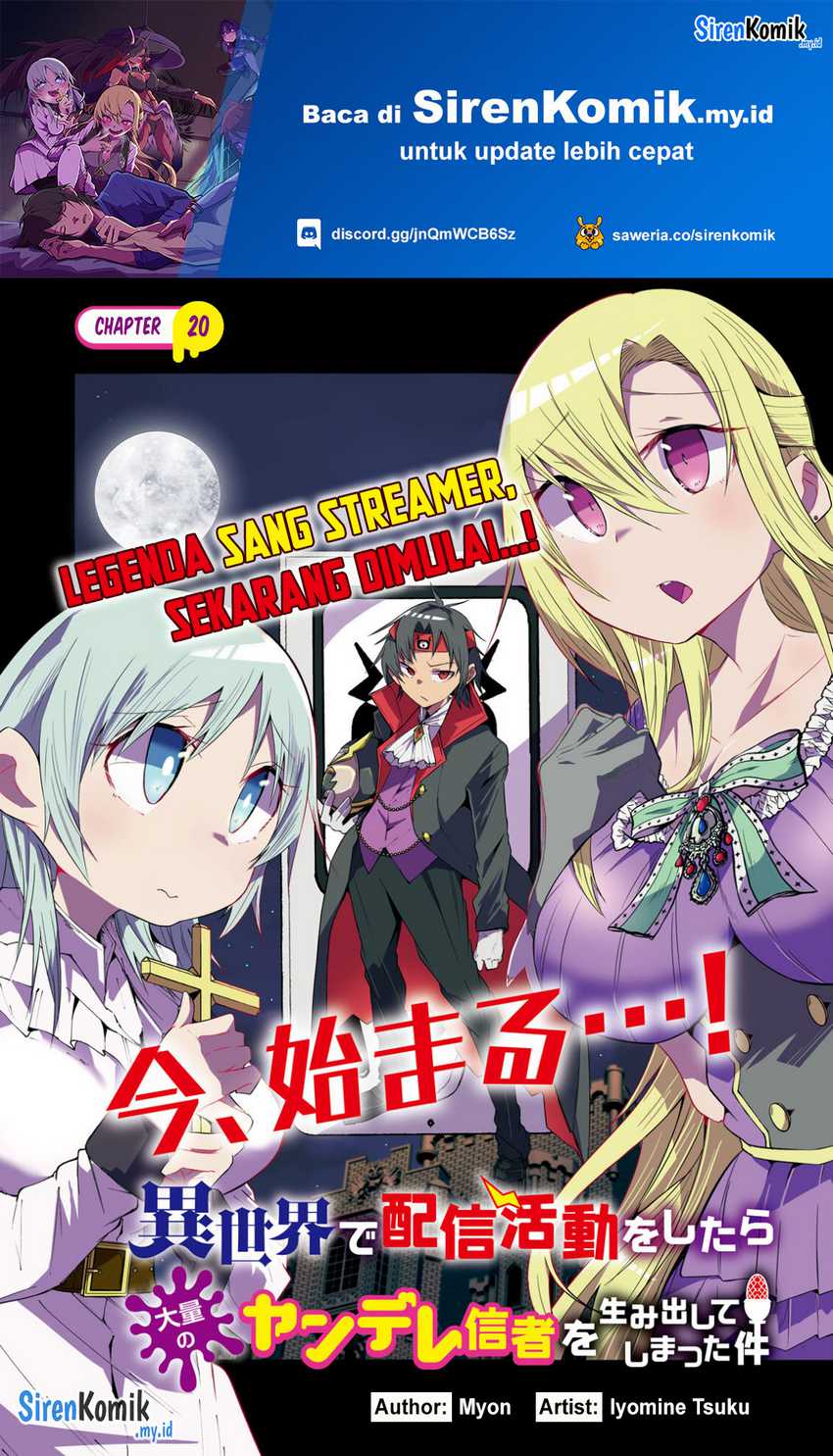 Baca Isekai de Haishin Katsudou wo Shitara Tairyou no Yandere Shinja wo Umidashite Shimatta Ken Chapter 20 Gambar 2