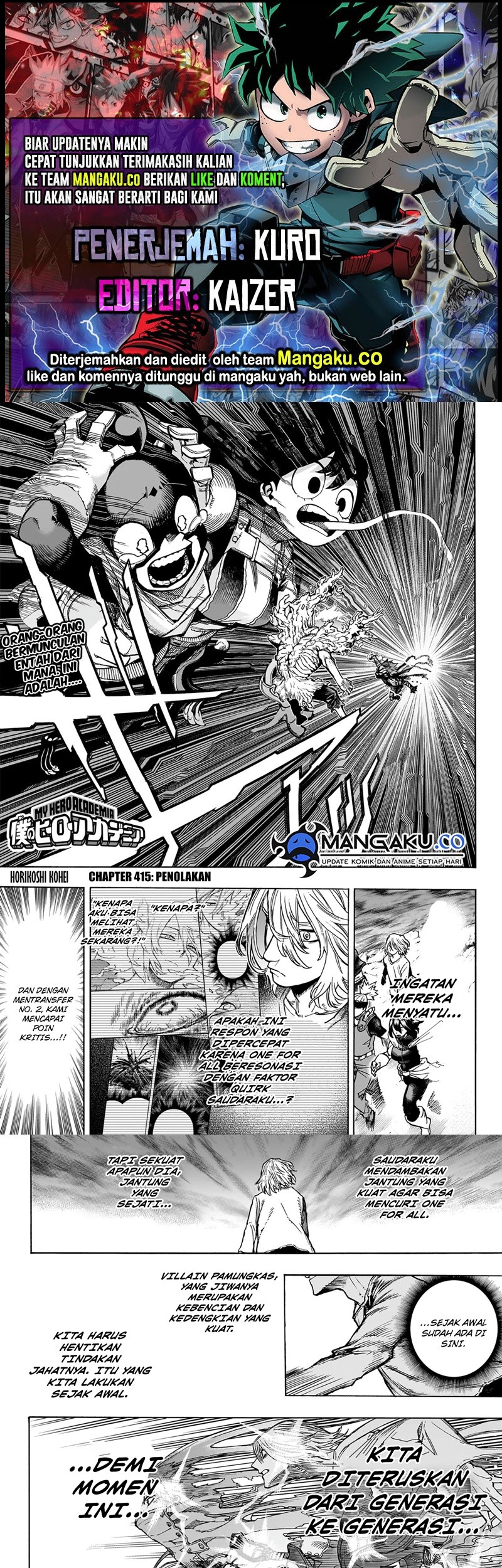 Baca Komik Boku no Hero Academia Chapter 415 Gambar 1