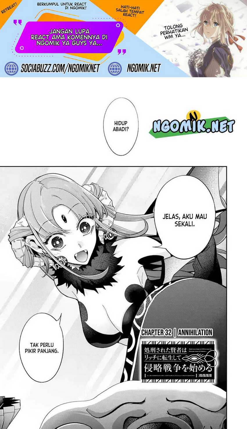 Baca Manga The Executed Sage is Reincarnated as a Lich and Starts an All-Out War Chapter 32 Gambar 2
