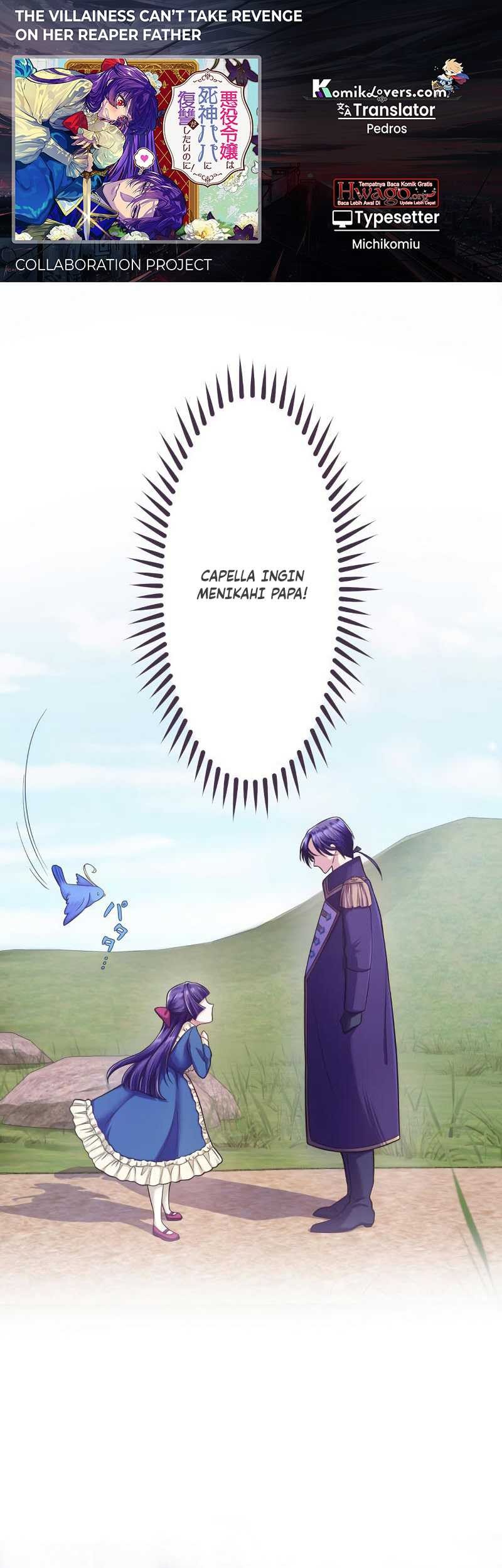 Baca Komik The Villainess Can’t Take Revenge on Her Reaper Father Chapter 03 Gambar 1