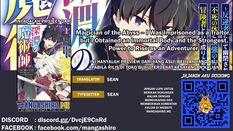 Baca Komik Magician of the Abyss – I Was Imprisoned as a Traitor, but I Obtained an Immortal Body and the Strongest Power to Rise as an Adventurer Chapter 3.1 Gambar 1