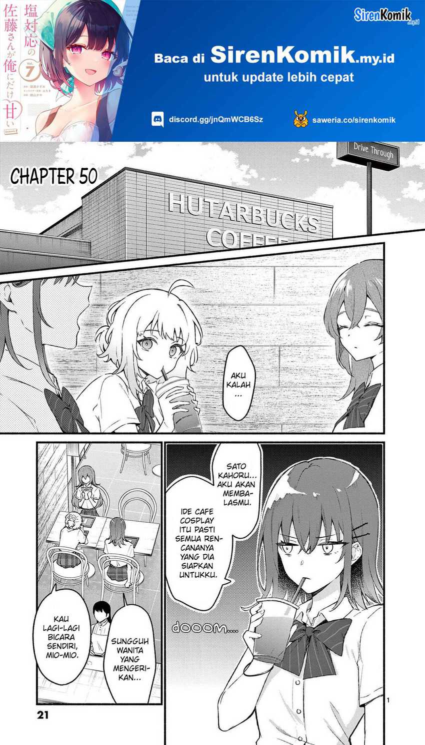 Baca Shiotaiou no Sato-san ga Ore ni dake Amai Chapter 50 Gambar 2