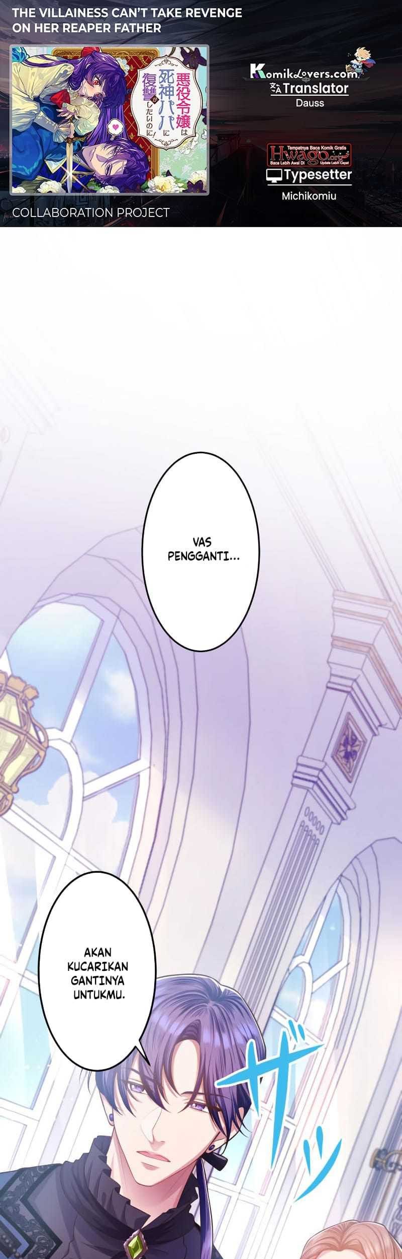 Baca Komik The Villainess Can’t Take Revenge on Her Reaper Father Chapter 08 Gambar 1