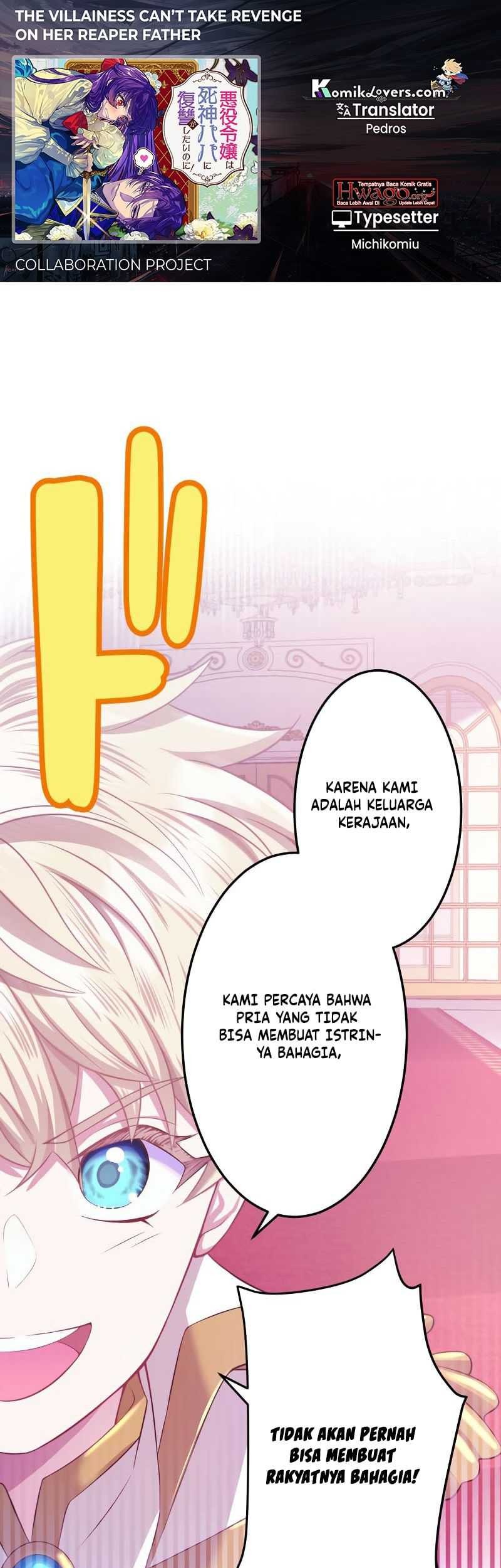 Baca Komik The Villainess Can’t Take Revenge on Her Reaper Father Chapter 06 Gambar 1