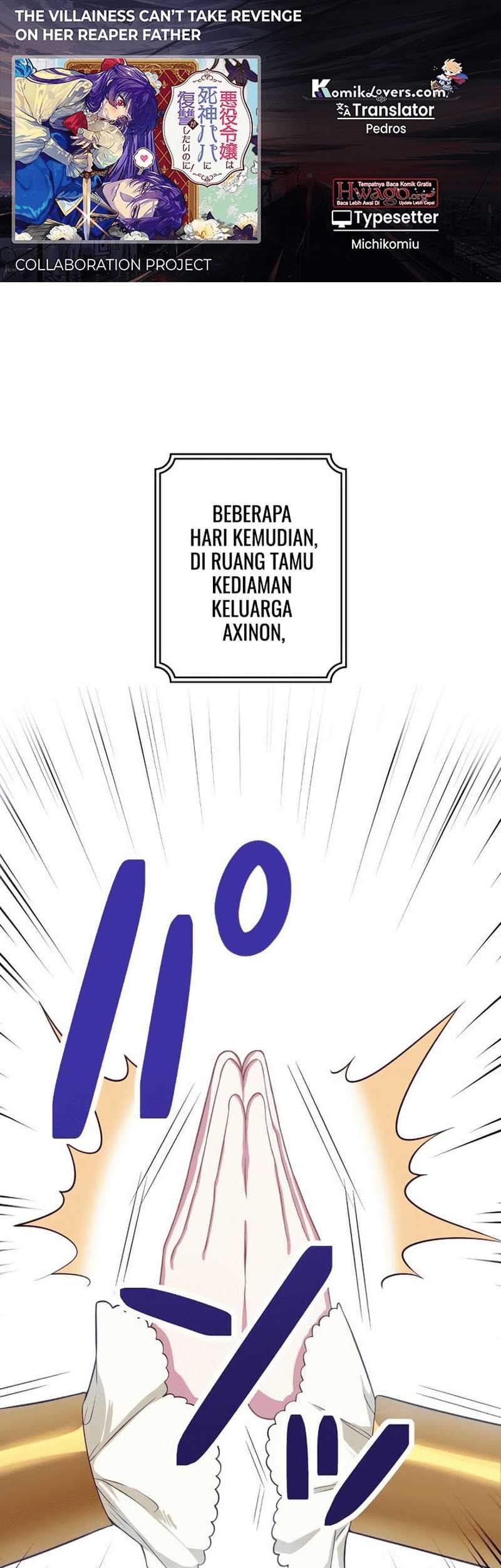Baca Komik The Villainess Can’t Take Revenge on Her Reaper Father Chapter 04 Gambar 1