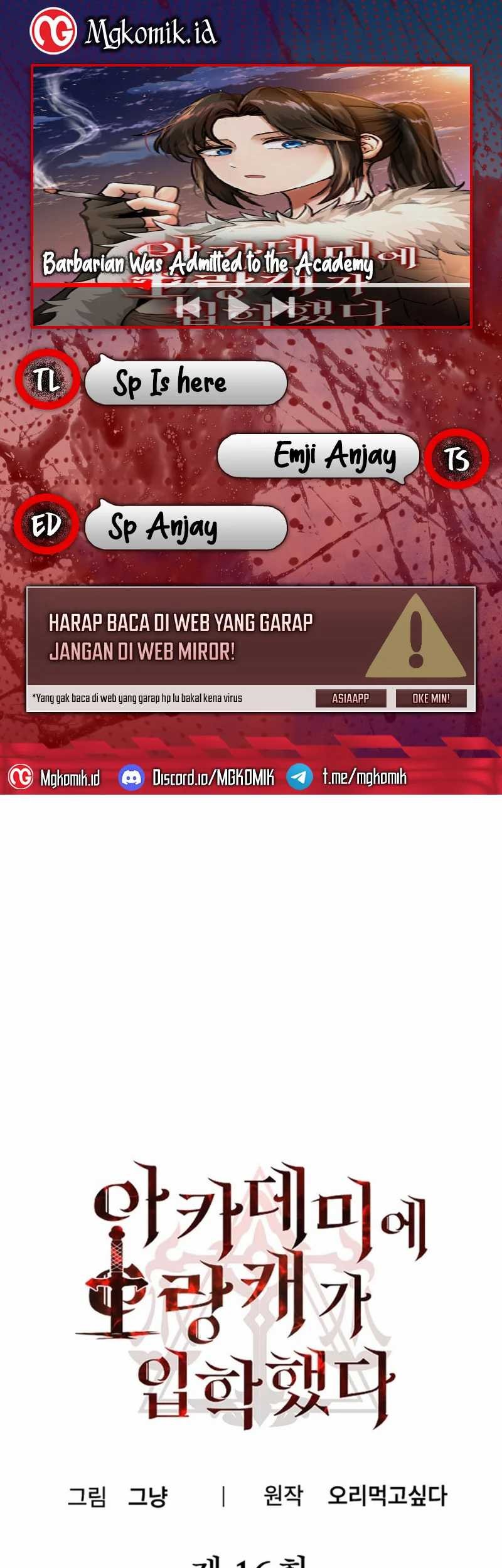 Baca Komik Entered the Academy as a Barbarian Chapter 16 Gambar 1