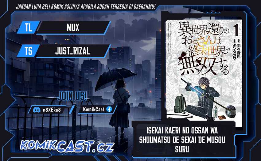 Baca Komik Isekai Kaeri no Ossan wa Shuumatsu de Sekai de Musou Suru Chapter 18.1 Gambar 1