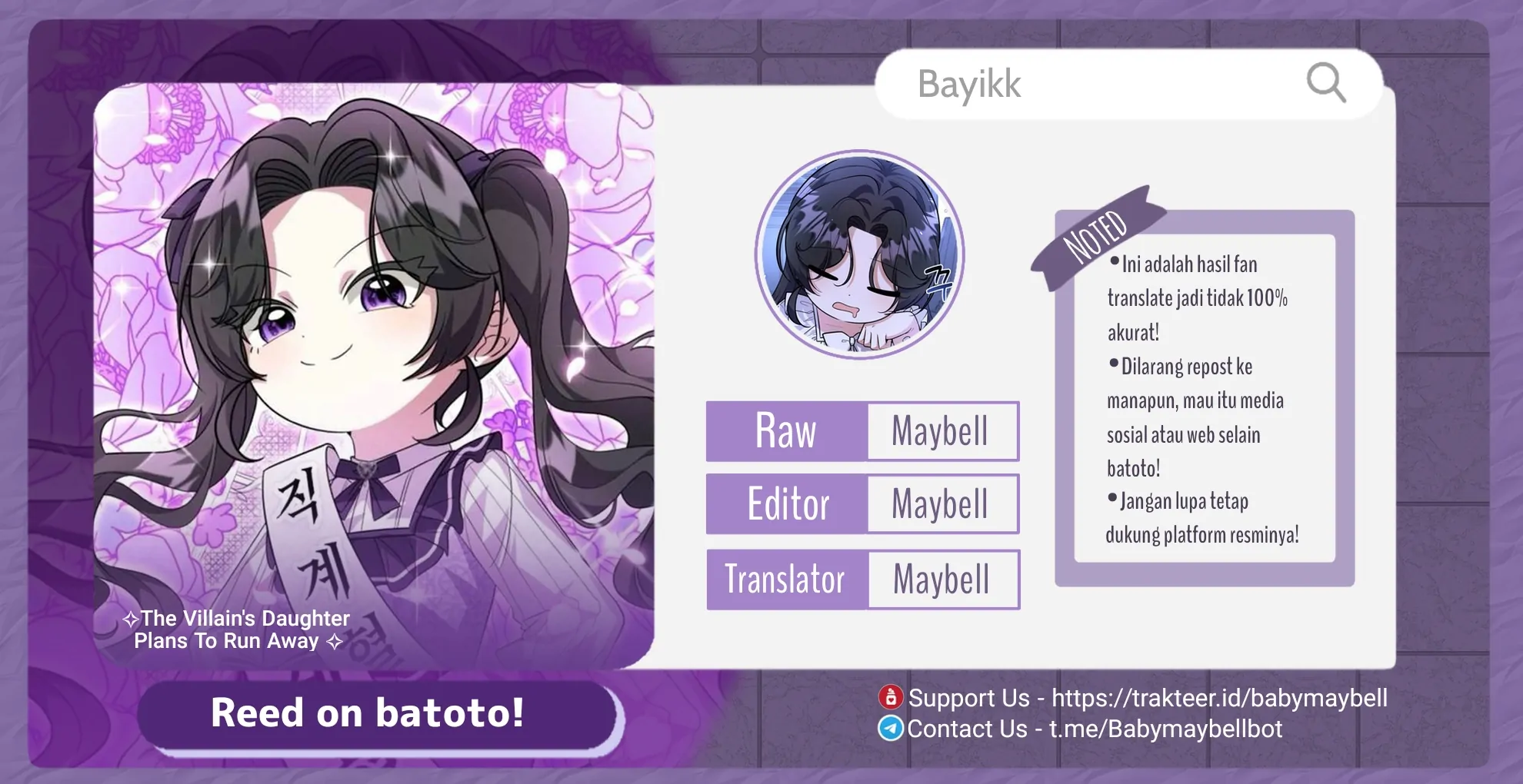 Baca Komik The Villain’s Daughter Plans To Run Away Chapter 22 Gambar 1